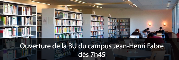 You are currently viewing Ouverture de la BU du campus Jean-Henri Fabre dès 7h45